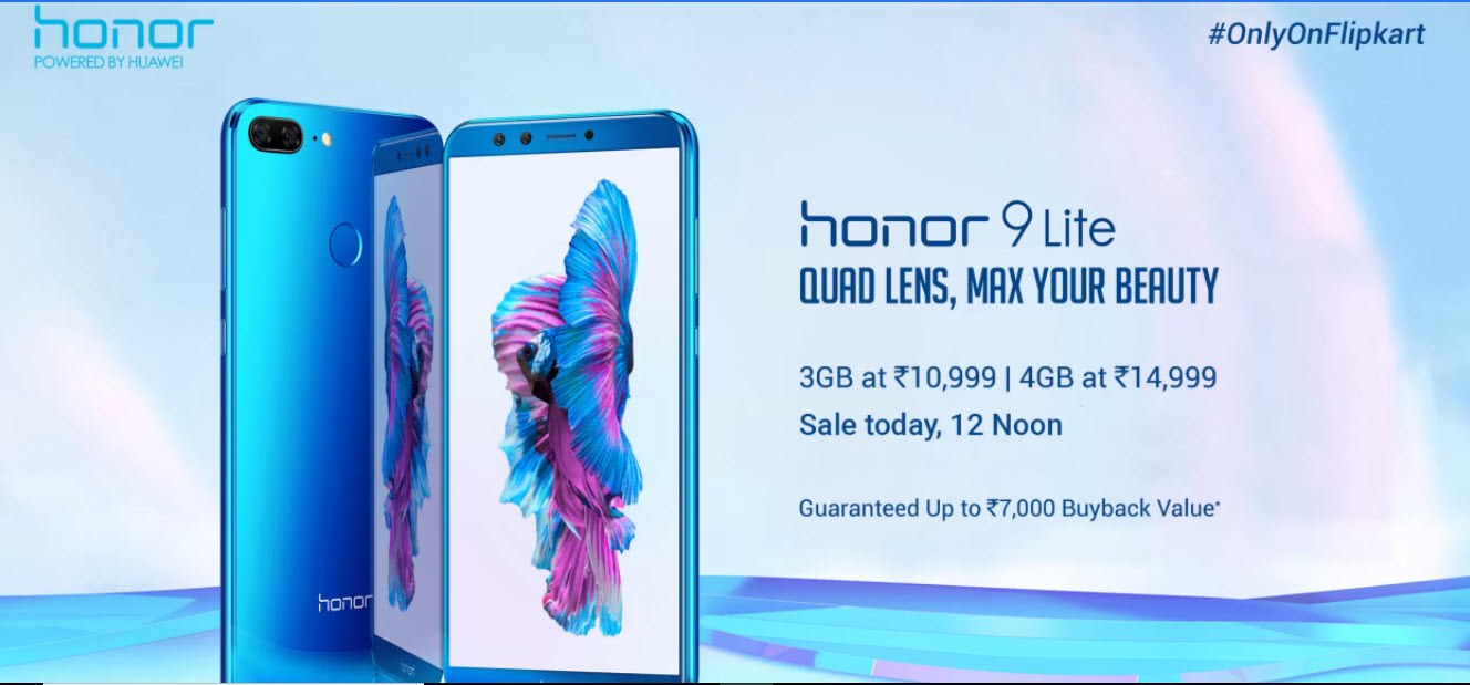 Honor 9 Lite flash sale today on Flipkart at 12PM