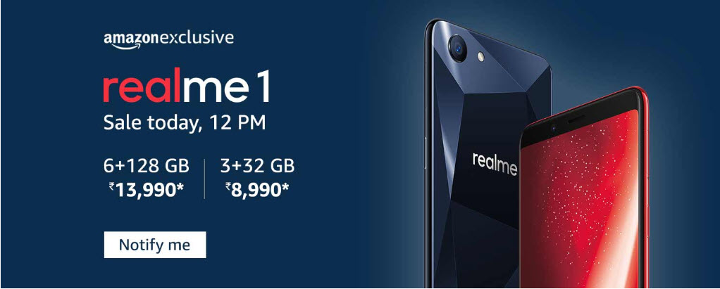 RealMe 1 Sale Today on Amazon at 12 PM: All you need to know
