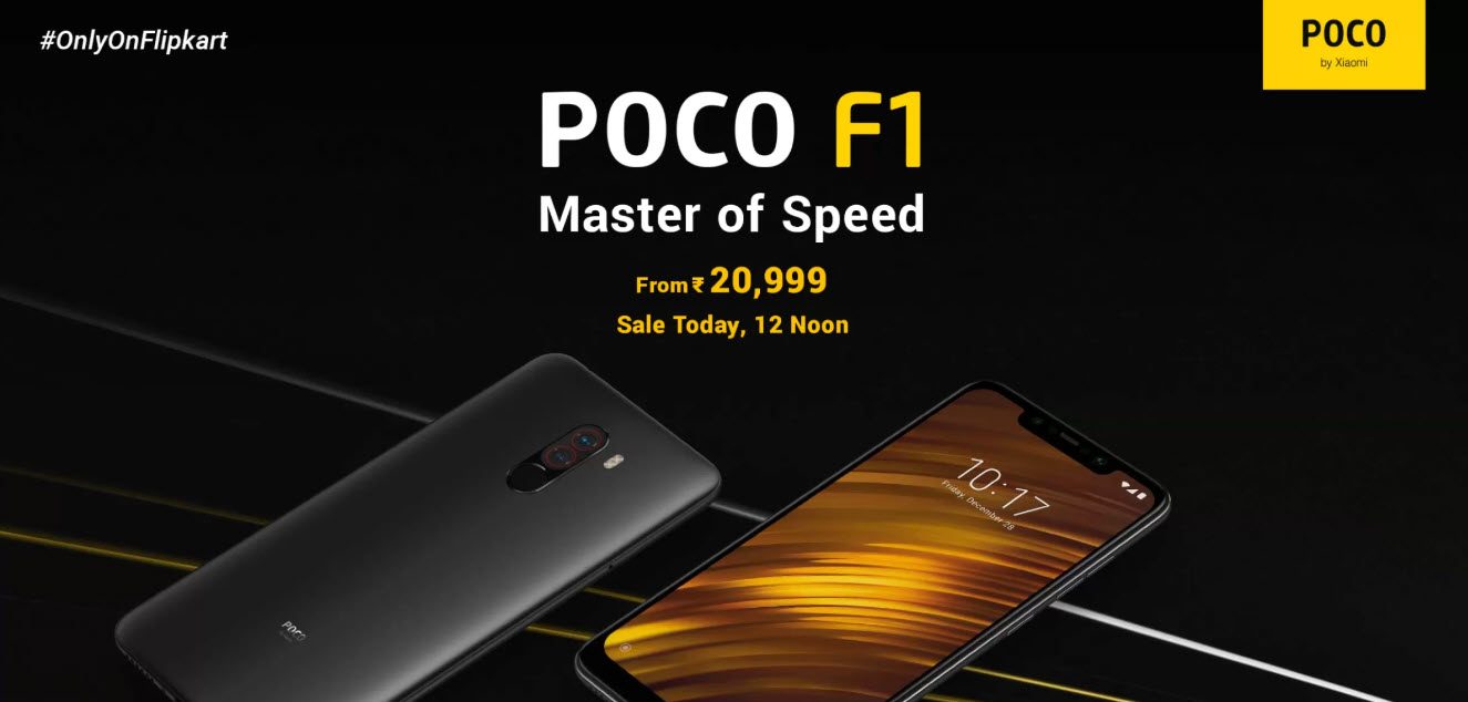 Xiaomi Poco F1 sale on Flipkart today at 12 PM