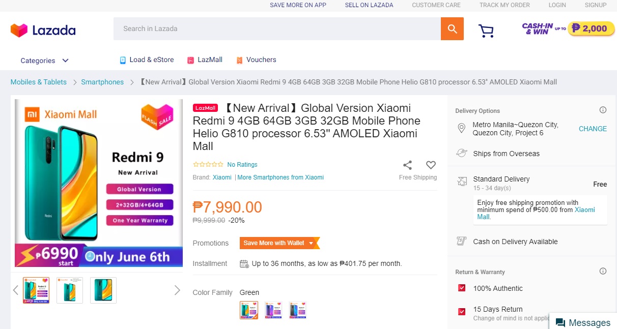 Redmi 9 Specifications and Pricing Revealed by E-commerce Retailer